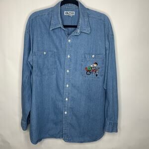 Vintage Beetle Bailey Chambray Button Up Shirt Sz XL Cotton